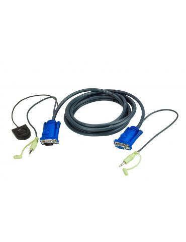 ATEN 2L-5205B adaptor pentru cabluri video 5 m VGA (D-Sub) + 3.5mm Negru - Tik.ro