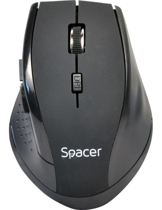 Mouse  spacer pc sau nb wireless 2.4ghz optic 800/ 1200/1600 dpi butoane/scroll 6/1 rezolutie selectabila negru spmo-291 4550329