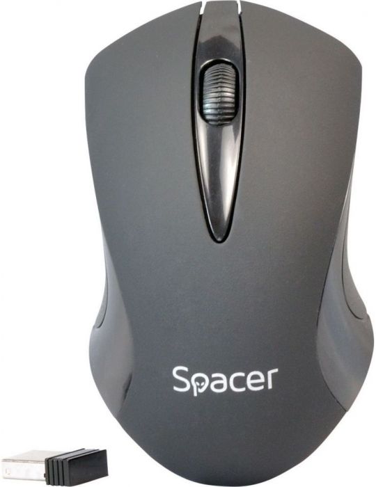 Mouse  spacer pc sau nb wireless 2.4ghz optic 1000 dpi butoane/scroll 3/1  negru spmo-w12 (include tv 0.18lei) Spacer - 1