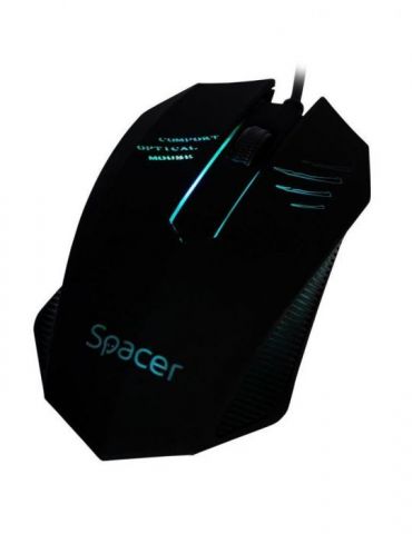 Mouse  spacer pc sau nb cu fir usb optic 1000 dpi butoane/scroll 3/1 iluminare negru spmo-m20 (include tv 0.18lei) Spacer - 1