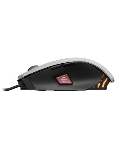 Mouse corsair m65 pro rgb gaming cu fir usb optic 12000 dpi butoane/scroll 8/1 iluminare butoane programabile alb / negru ch-930