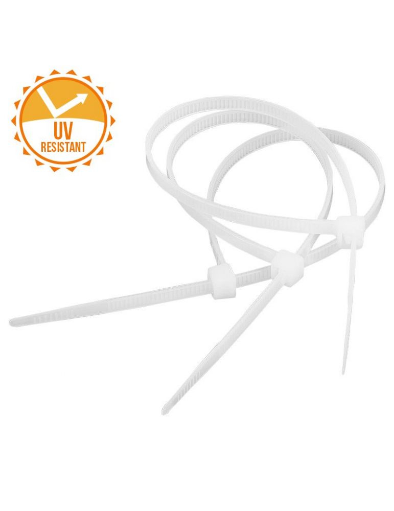 Wire & Cable Ties Fasete rezistente uv 4.8x400mm albe set 100b