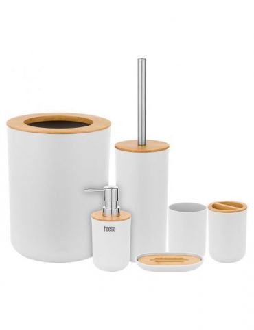 Set 6 accesorii baie alb teesa - Tik.ro