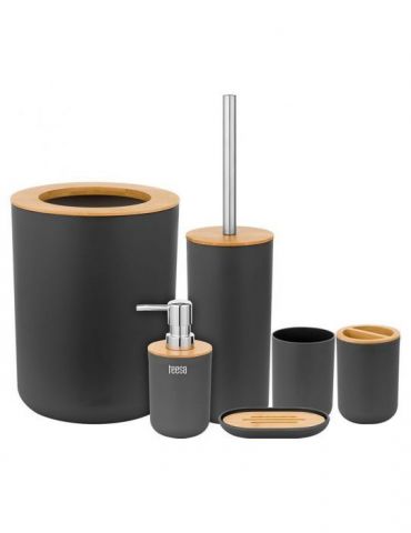 Set 6 accesorii baie negru... - Tik.ro