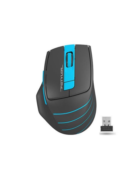 Mouse a4tech gaming wireless 2.4ghz optic 2000 dpi butoane/scroll 6/1 buton selectare viteza negru / albastru fg30 blue (include
