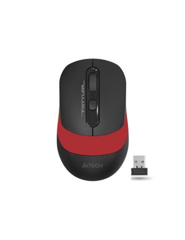 Mouse a4tech gaming wireless 2.4ghz optic 2000 dpi butoane/scroll 4/1 buton selectare viteza negru / rosu fg10 red (include tv 0 - Tik.ro