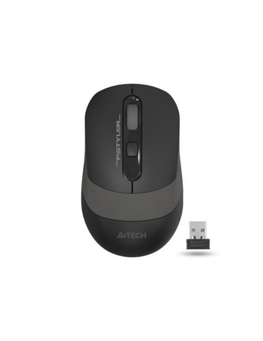 Mouse a4tech gaming wireless 2.4ghz optic 2000 dpi butoane/scroll 4/1 buton selectare viteza negru / gri fg10 grey (include tv 0