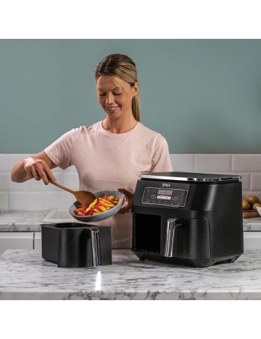 Ninja AF300 Dublă 7,6 L De sine-stătător 1690 W Friteuză cu aer cald Negru