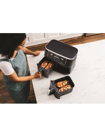 Ninja AF400EU friteuză Dublă 9,5 L De sine-stătător 2470 W Friteuză cu aer cald Negru