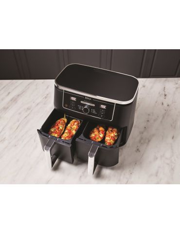Ninja AF400EU friteuză Dublă 9,5 L De sine-stătător 2470 W Friteuză cu aer cald Negru