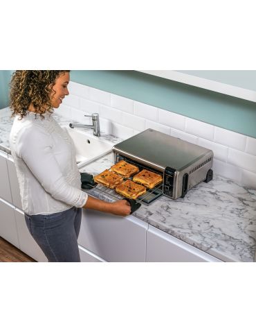 Ninja SP101 Singur 10 L De sine-stătător 2400 W Friteuză cu aer cald Negru, Din oţel inoxidabil