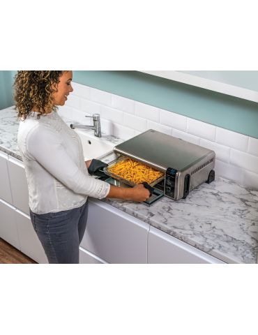 Ninja SP101 Singur 10 L De sine-stătător 2400 W Friteuză cu aer cald Negru, Din oţel inoxidabil
