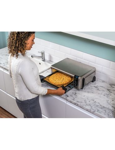 Ninja SP101 Singur 10 L De sine-stătător 2400 W Friteuză cu aer cald Negru, Din oţel inoxidabil