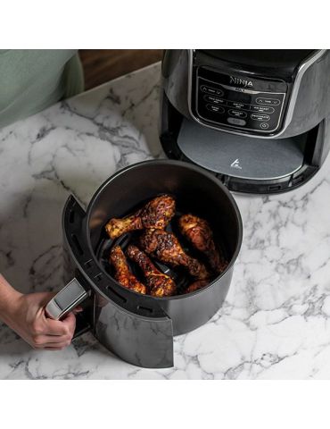 Ninja AF160 Singur 5,2 L De sine-stătător 1750 W Friteuză cu aer cald Gri