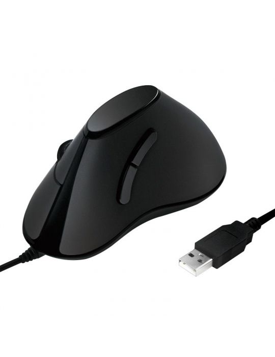Mouse logilink pc sau nb cu fir usb optic 1000 dpi butoane/scroll 5/1 ergonomic negru id0158 (include tv 0.18lei) Logilink - 1