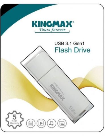 Memorie usb 3.2 gen 1 kingmax  32 gb cu capac plastic alb km32gpb07w (include tv 0.18lei) Kingmax - 1
