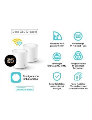 Mesh tp-link wireless router ax3000 pt interior 3000 mbps port lan wan 2.4 ghz | 5 ghz antena interna x 4 standard 802.11ax deco