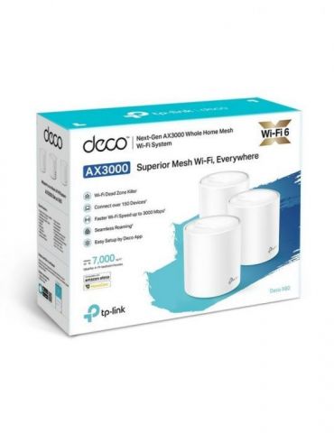 Mesh tp-link wireless router ac3000 pt interior 3000 mbps port lan wan 2.4 ghz | 5 ghz antena interna x 4 standard 802.11ax deco