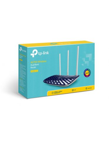 TP-Link AC750 router wireless Fast Ethernet Bandă dublă (2.4 GHz  5 GHz) Negru, Alb