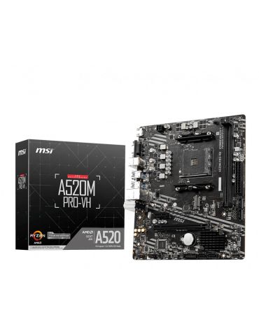 MSI A520M PRO-VH plăci de bază AMD A520 Mufă AM4 micro-ATX - Tik.ro