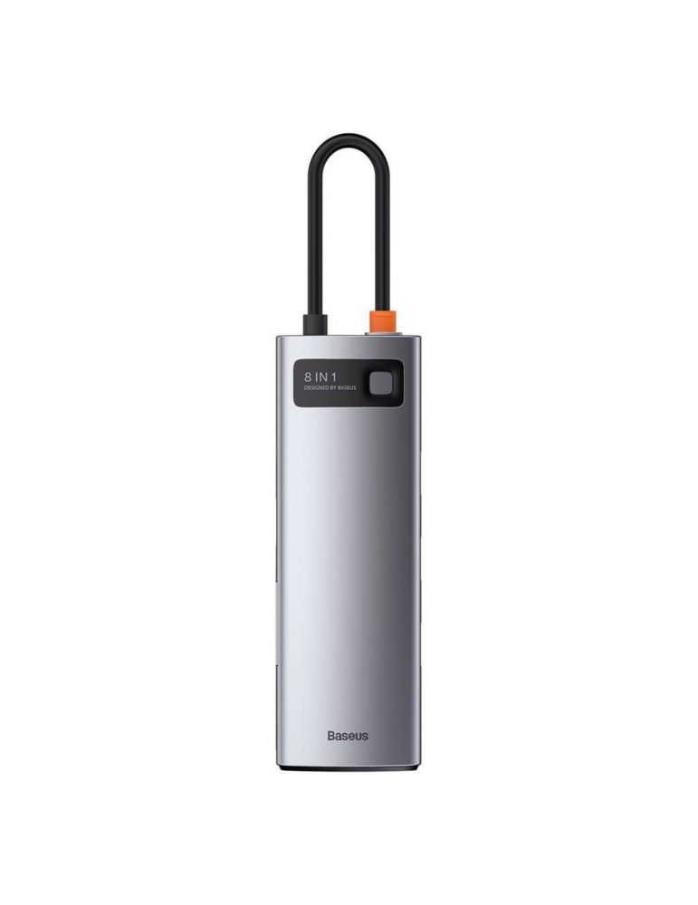 Computer Accessories Docking station baseus metal gleam conectare pc usb type-c usb 3.0x3 card reader sdx1 microsdx1 rj-45 gigabit lanx1 usb typecx1