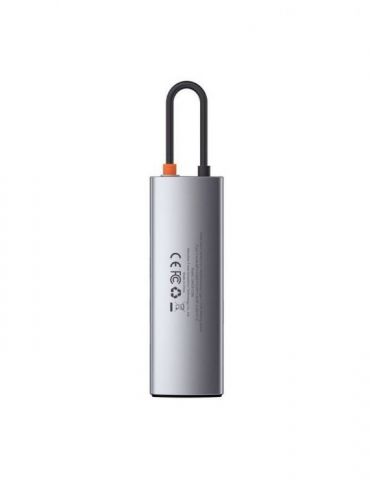 Docking station baseus metal gleam conectare pc usb type-c usb 3.0x3 card reader sdx1 microsdx1 rj-45 gigabit lanx1 usb typecx1 