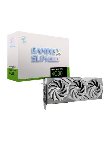 MSI GEFORCE RTX 4080 16GB GAMING X SLIM WHIT plăci video NVIDIA 16 Giga Bites GDDR6X - Tik.ro