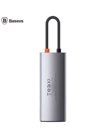 Docking station baseus metal gleam conectare pc usb type-c usb 3.0 x 3 rj-45 gigabit lan x 1 usb type c x 1 pd 100w 5v / 9v / 14