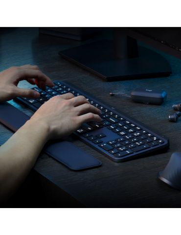 Logitech MX Keys S tastaturi RF Wireless + Bluetooth AZERTY Flamandă Grafit