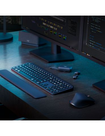 Logitech MX Keys S tastaturi RF Wireless + Bluetooth AZERTY Flamandă Grafit