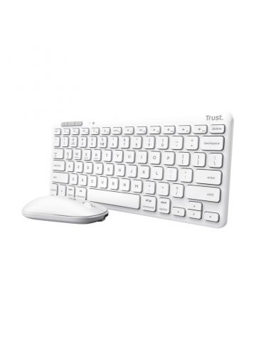 Trust Lyra tastaturi Mouse inclus RF Wireless + Bluetooth QWERTY Engleză SUA Alb - Tik.ro