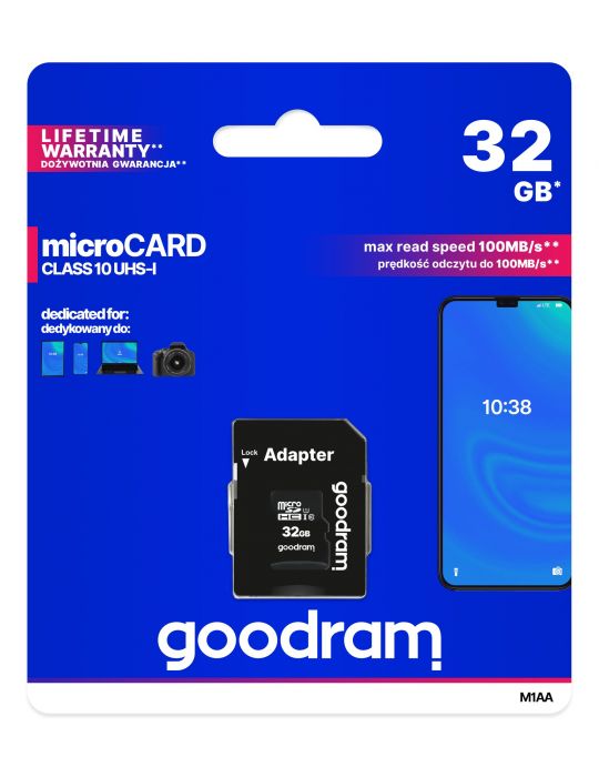 Goodram M1AA 32 Giga Bites MicroSDHC UHS-I Clasa 10