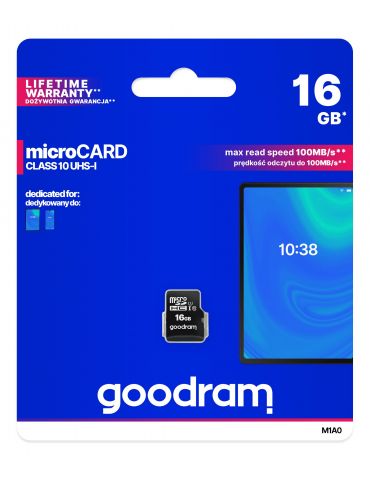Goodram M1A0 16 Giga Bites MicroSDHC UHS-I Clasa 10