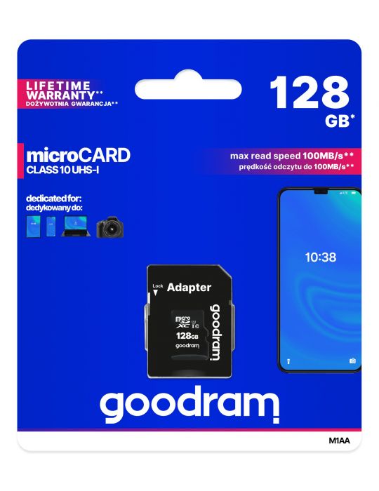 Goodram M1AA 128 Giga Bites MicroSDXC UHS-I Clasa 10