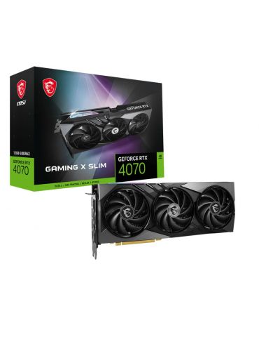 MSI GAMING GEFORCE RTX 4070 X SLIM 12G plăci video NVIDIA 12 Giga Bites GDDR6X - Tik.ro