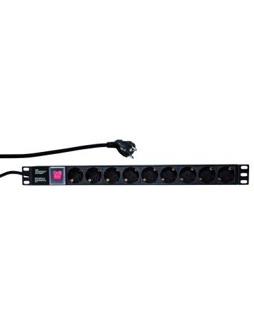 Pdu logilink 1u pt. rack 19 inch 9 prize schuko intrare schuko max 16 a on/off 2 m pdu9c02 (include tv 0.8lei) Logilink - 1 - Tik.ro