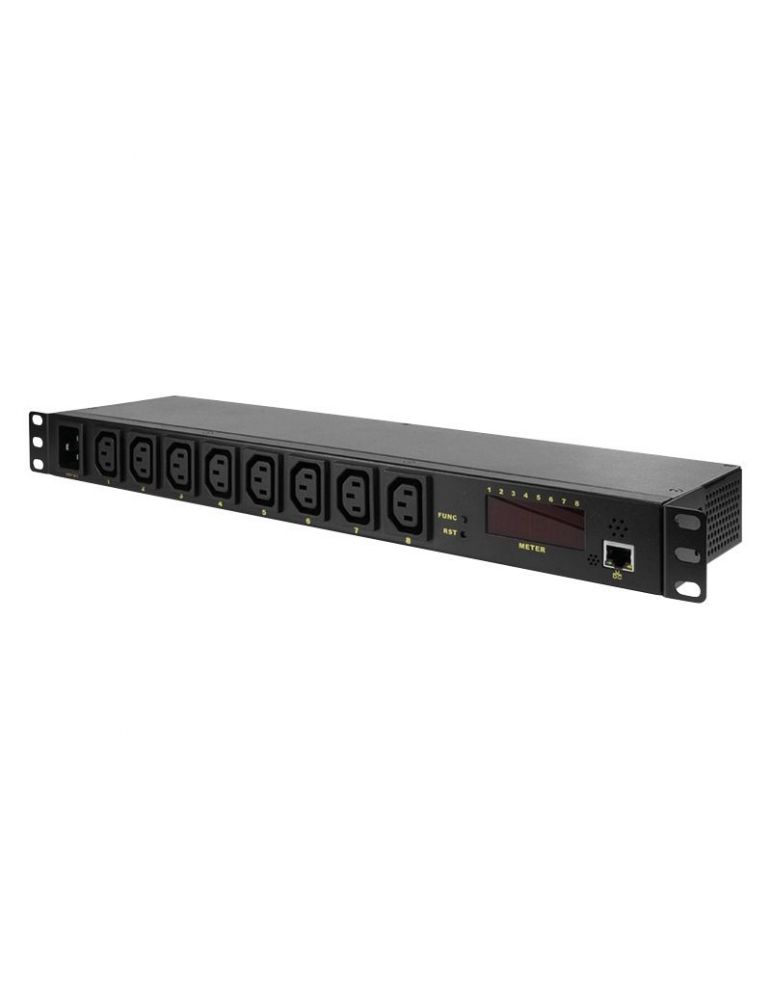Pdu logilink 1u pt. rack 19 inch 8 prize iec intrare iec max 16 a protectie suprasarcina si impotriva trasnetului pdu8p01 (inclu