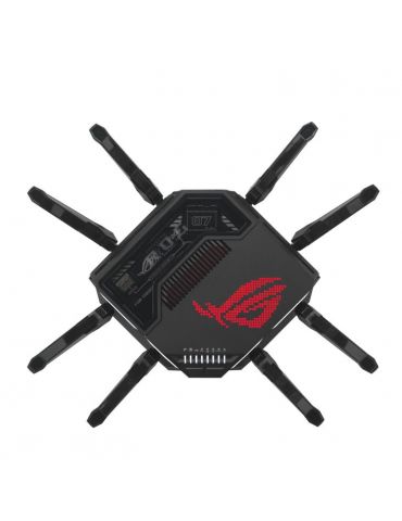 ASUS ROG Rapture GT-BE98 router wireless 10 Gigabit Ethernet Quad-band (2.4 GHz   5 GHz-1   5 GHz-2   6 GHz) Negru