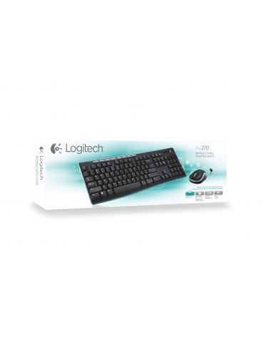Logitech Wireless Combo MK270 tastaturi Mouse inclus USB QWERTY Englez Negru