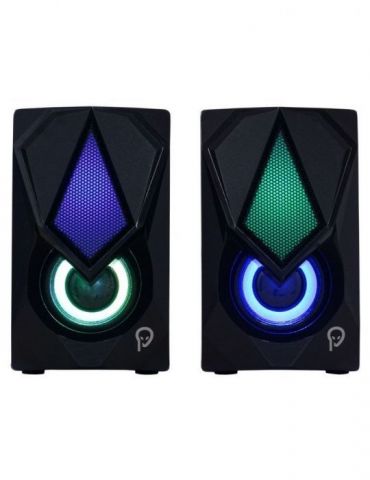 Boxe spacer gaming 2.0 rms:  6w (2 x 3w) control volum 4 x led usb power black spb-storm  (include tv 1.5 lei) Spacer - 1