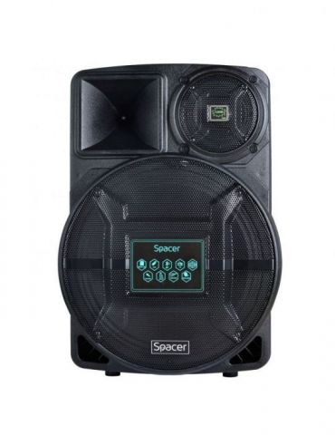 Boxa spacer portabila bluetooth lion tip troler rms: 120w 15 woofer acumulator 4.5a input : aux audio guitar usb/microsd remote 