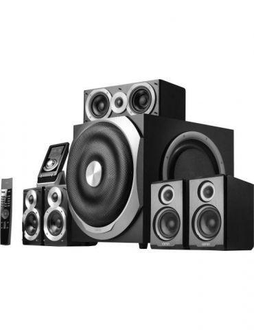 Boxe edifier 5.1 rms: 540w (5 x 60w 1 x 240w) telecomanda pe fir cu display 2 lcd + telecomanda wireless digital optical in blac - Tik.ro