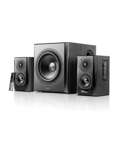 Boxe edifier 2.1 rms: 150w (2 x 25w 2 x 15w 1 x 70w) bluetooth telecomanda wireless volum bass treble optical black s351db-bk  ( - Tik.ro