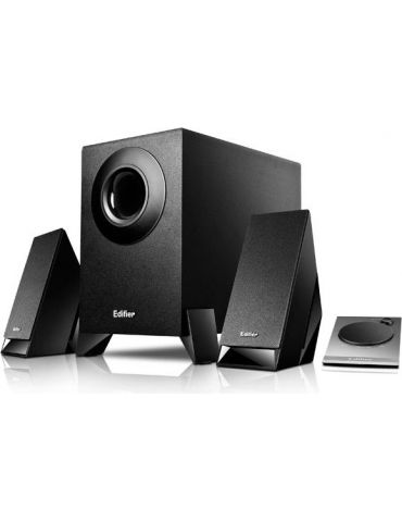 Boxe edifier 2.1 rms:    8.5w (2 x 2w 1 x 4.5w) telecomanda pe fir black raport semnal-zgomot: 85dba frecventa raspuns - satelit