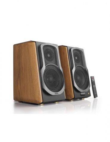 Boxe edifier 2.0 rms: 120w (2 x 25w 2 x 35w) bluetooth telecomanda wireless volum bass treble coaxial optic brown s1000mkii  (in
