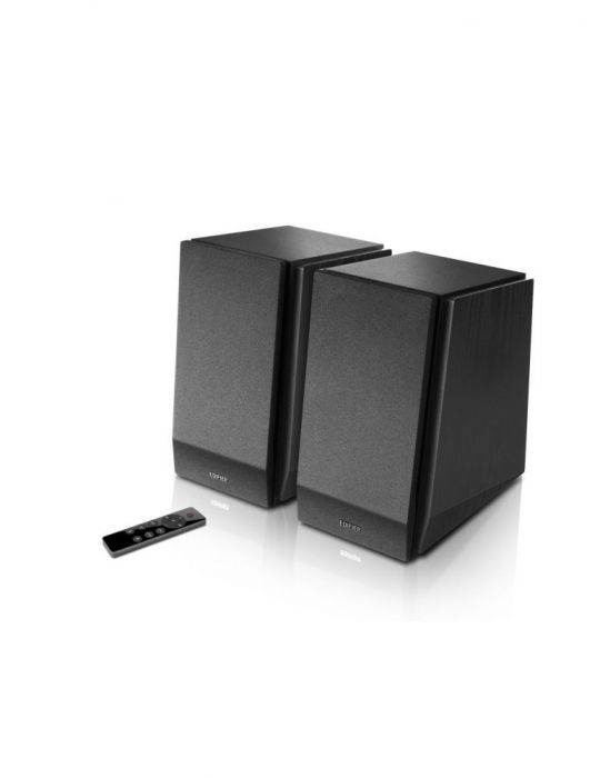 Boxe edifier 2.0 rms:  70w (2 x 16w 2 x 19w) bluetooth telecomanda wireless volum bass treble optical coaxial matte-black r1855d