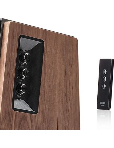 Boxe edifier 2.0 rms:  60w (2 x 13w 2 x 17w) telecomanda wireless volum bass treble dual rca brown r1600tiii   (include tv 10lei