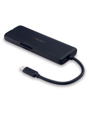 Lindy 43358 stații de andocare și replicatoare de porturi pentru calculatoare portabile Prin cablu USB 3.2 Gen 1 (3.1 Gen 1)