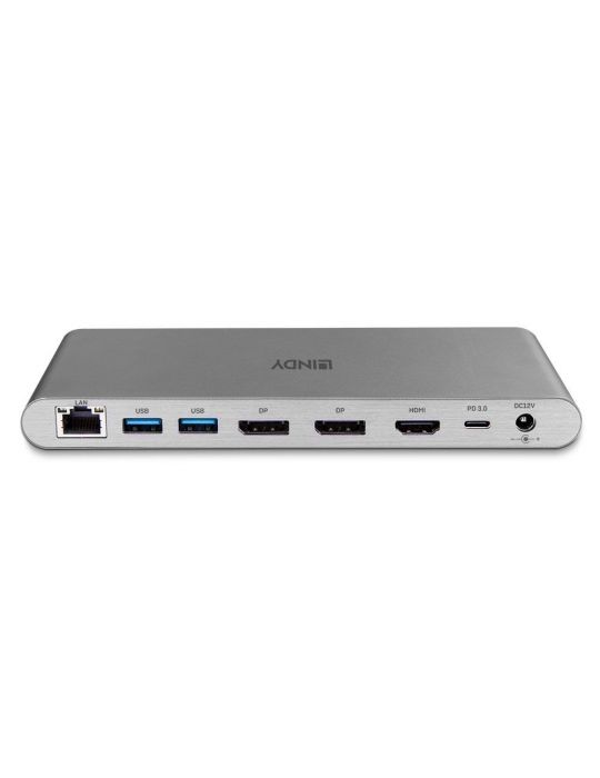 Lindy DST-Pro 5K Prin cablu USB 3.2 Gen 1 (3.1 Gen 1) Type-C Argint