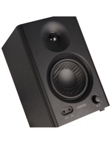 Boxe edifier 2.0 rms:  42w (2 x 21w) studio monitor volum bass treble intrare jack 6.35 trs balanced rca iesire casti black mr4-